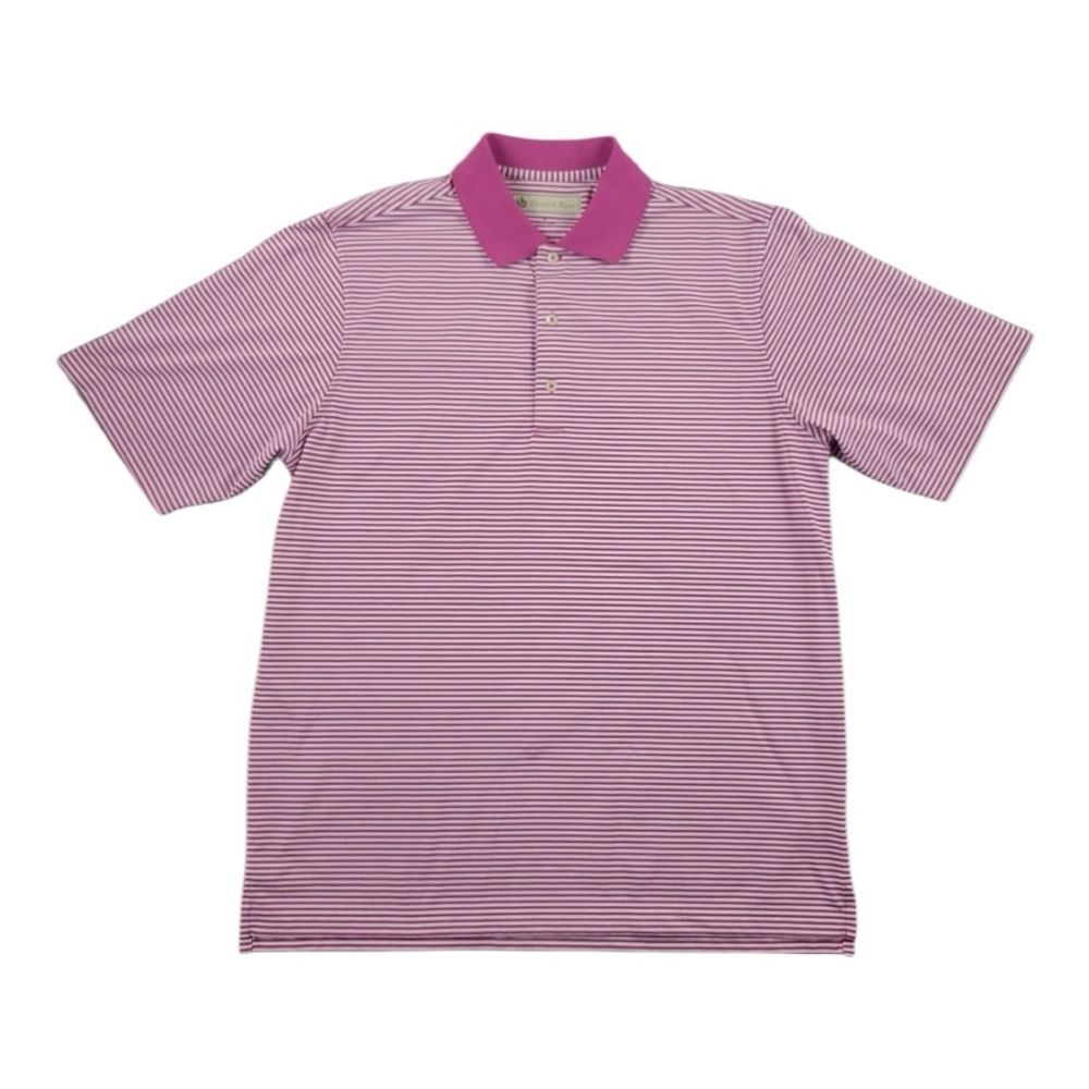 Men's Donald Ross XXL Striped short sleeve pink, blue & white Polo Golf Shirt.